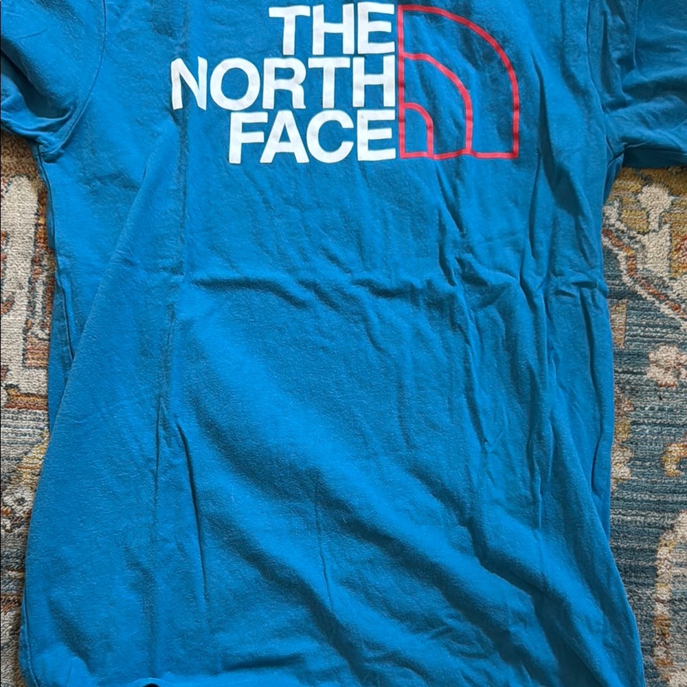 The North Face Blue Short Sleeve Tee with Iconic Logo
